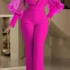 Casual See-through V Neck Regular Jumpsuits