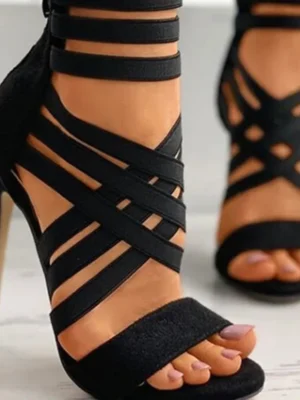 Fashion Hollowed Pointed Stiletto Sandals