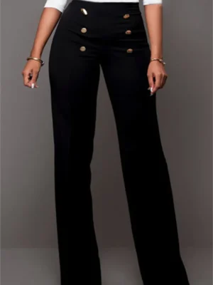 Fashion Regular High Waist Trousers