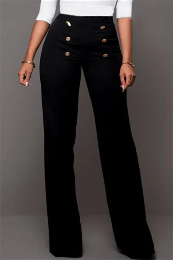 Fashion Regular High Waist Trousers