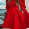 Elegant Turtleneck A Line Dress