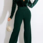 Sexy V Neck Straight Jumpsuit