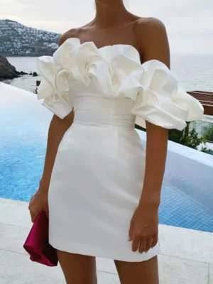 Sexy Backless Off the Shoulder Strapless Dress