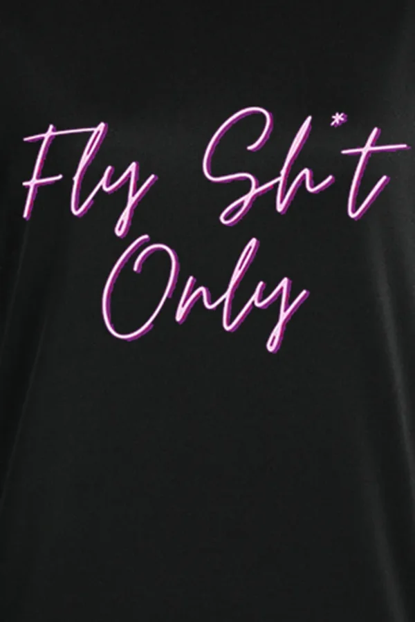Black Casual Daily Letter O Neck Tops