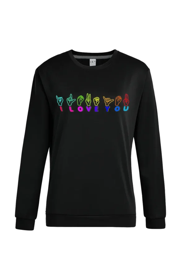 Black Casual Print O Neck Tops