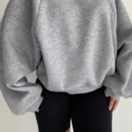 Casual Solid Basic O Neck Sweatshirt