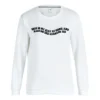 White Street Print O Neck Tops