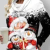 Casual Print Hooded Collar Tops