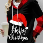Casual Print Hooded Collar Tops