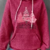 Casual Christmas Tree Hooded Collar Long Sleeve Fall Sweatshirt