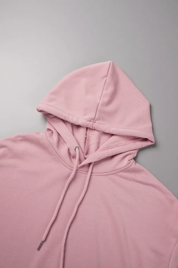 Pink Cute Print Hooded Collar Tops