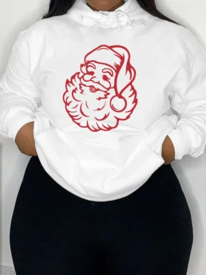 Street Santa Claus Hooded Collar Tops