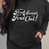 Black Casual Daily Print O Neck Tops