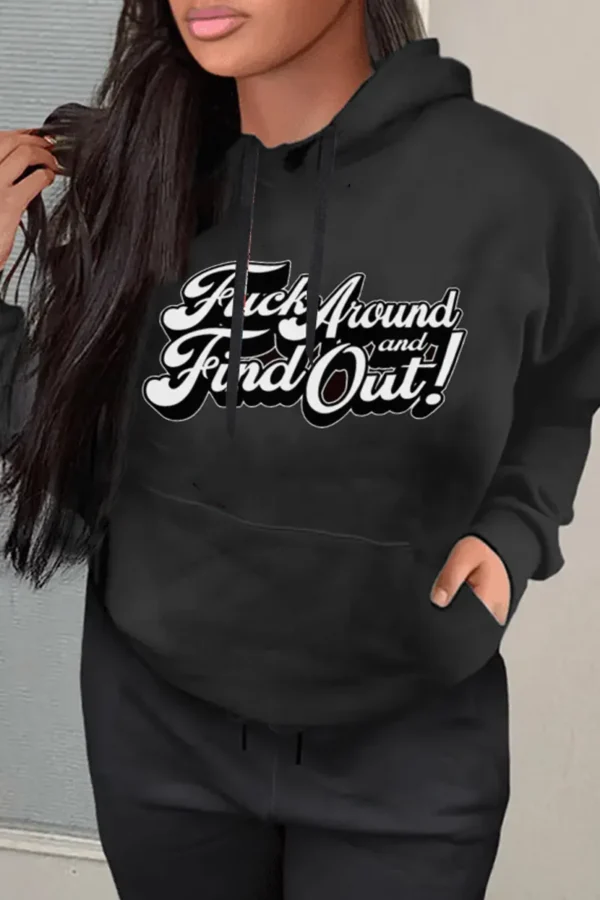 Black Casual Daily Print O Neck Tops