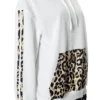 Black Casual Leopard Print Pocket Hooded Tops