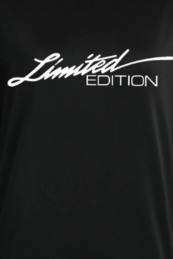 Black Casual Vintage Print Letter O Neck Tops