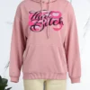 Pink Casual Street Print Hooded Collar Tops