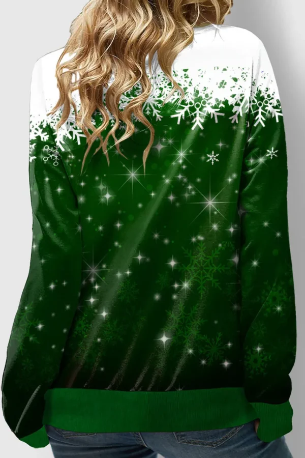 Casual Print Hooded Collar Tops