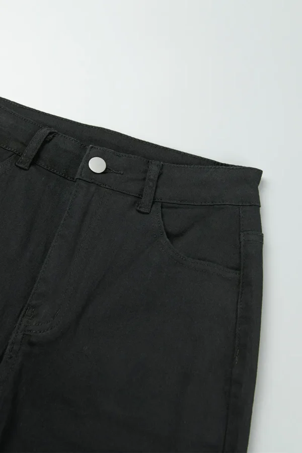 Black Casual High Waist Skinny Denim Jeans