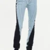 Baby Blue Casual Contrast High Waist Skinny Denim Jeans