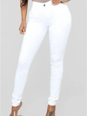 Fashion Casual Mid Waist Skinny Denim Jeans