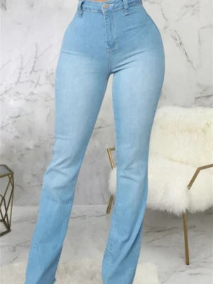 Casual High Waist Regular Denim Jeans