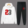 Casual Basic Hooded Collar Two Pieces Tracksuits Set