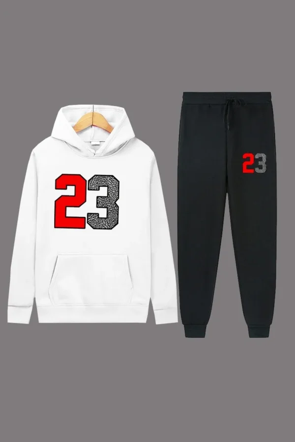 Casual Basic Hooded Collar Two Pieces Tracksuits Set
