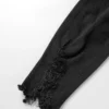 Black Casual High Waist Skinny Ripped Denim Jeans