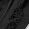 Black Casual High Waist Skinny Ripped Denim Jeans