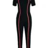 Fashion Casual Sportswear Zipper Collar Skinny Jumpsuits