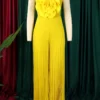Casual Flower Shape Spaghetti Strap Loose Jumpsuits