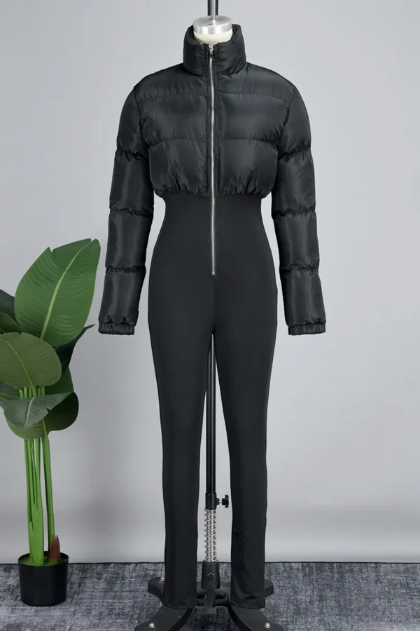 Casual Zipper Collar Skinny Jumpsuits
