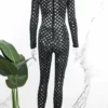 Black Sexy Hollowed Out O Neck Skinny Jumpsuits