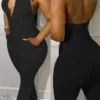 Sexy Casual Backless Halter Skinny Jumpsuits
