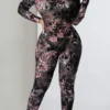 Sexy Zipper O Neck Skinny Jumpsuits