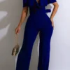 Casual Off the Shoulder Boot Cut Jumpsuits
