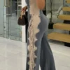 Casual Fringed Trim Hollow Out U Neck Loose Jumpsuit
