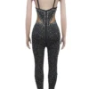 Sexy Hot Drilling Backless Spaghetti Strap Skinny Jumpsuits