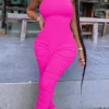Fashion street Draped Sleeveless O Neck Jumpsuits