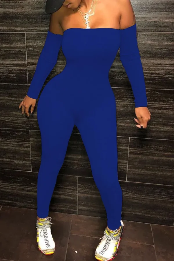 Sexy Strapless Regular Jumpsuits
