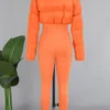 Casual Zipper Collar Skinny Jumpsuits