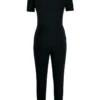 Fashion Casual Sportswear Zipper Collar Skinny Jumpsuits