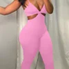 Sexy Hollowed Out Spaghetti Strap Regular Jumpsuit