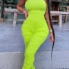 Fashion street Draped Sleeveless O Neck Jumpsuits