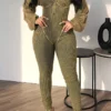 Casual Backless Hot Drill Oblique Collar Regular Jumpsuits