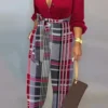 Casual Buckle Strap Design Turndown Collar Long Sleeve Vacation Jumpsuits