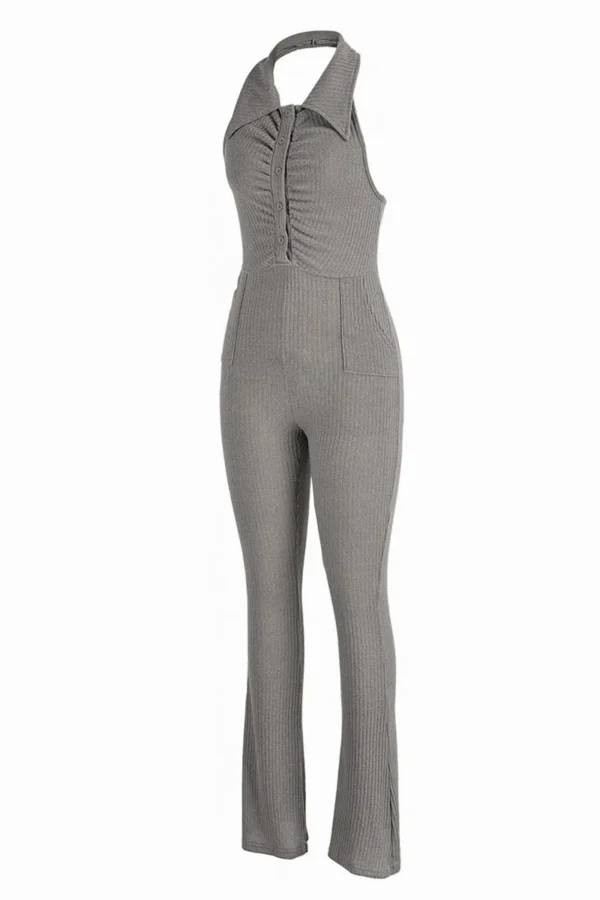 Sexy Casual Backless Halter Skinny Jumpsuits