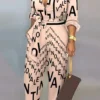 Casual Buckle Strap Design Turndown Collar Long Sleeve Vacation Jumpsuits