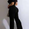 Casual Off the Shoulder Boot Cut Jumpsuits